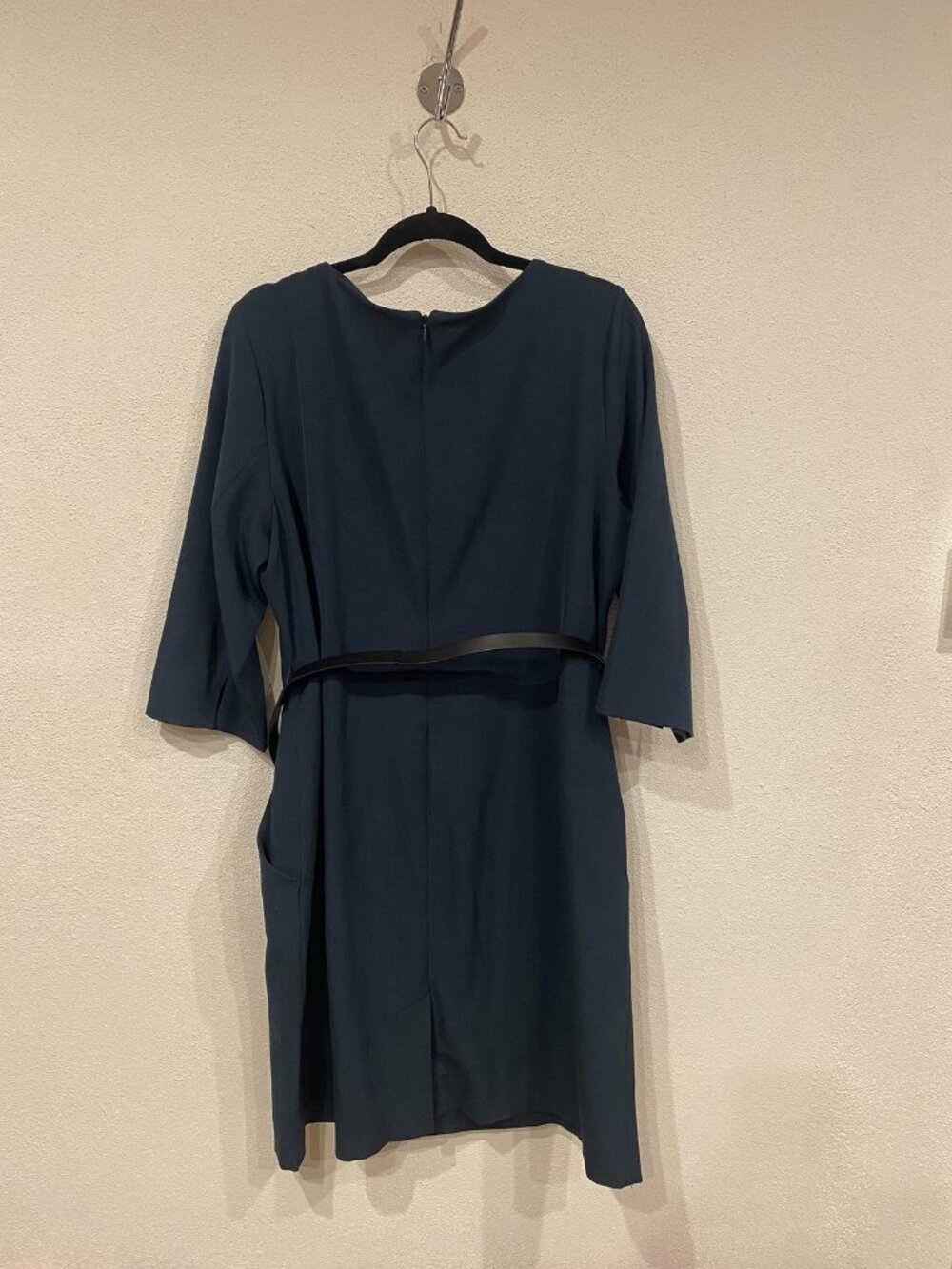 M.M. Lafleur Etsuko Dress Womens 2X Blue 3/4 Sleeve Sheath Belted Workwear - Picture 4 of 4